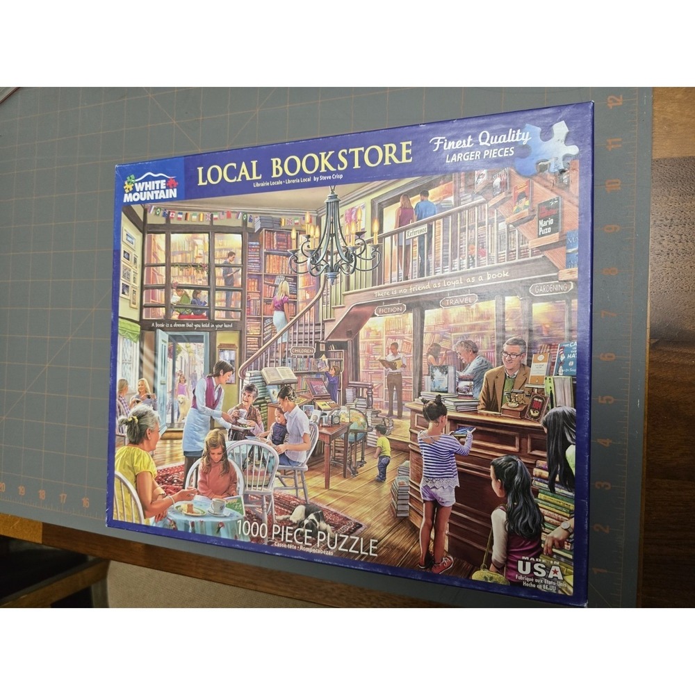 White Mountain "Local Bookstore" 1000-Piece Puzzle Color Detail Large Pieces